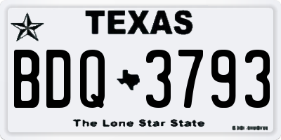TX license plate BDQ3793