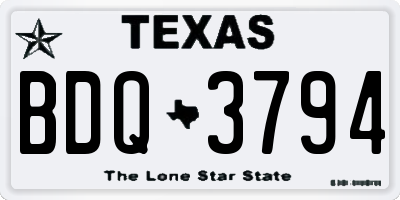 TX license plate BDQ3794