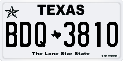 TX license plate BDQ3810
