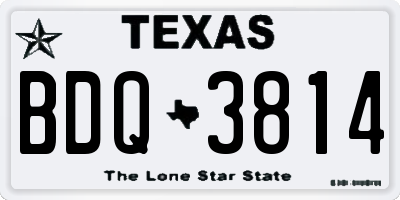 TX license plate BDQ3814