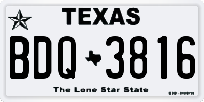 TX license plate BDQ3816