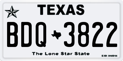 TX license plate BDQ3822