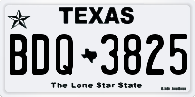 TX license plate BDQ3825