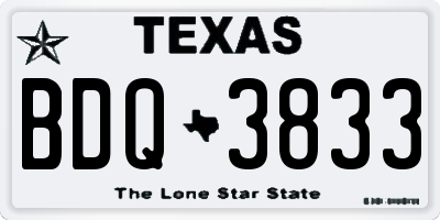 TX license plate BDQ3833