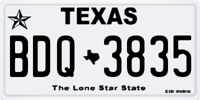 TX license plate BDQ3835