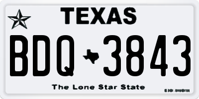 TX license plate BDQ3843