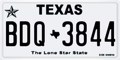TX license plate BDQ3844