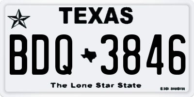 TX license plate BDQ3846
