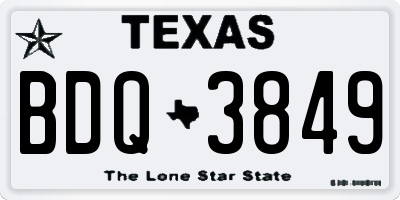 TX license plate BDQ3849