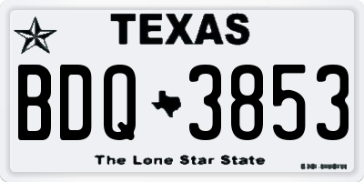 TX license plate BDQ3853