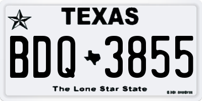 TX license plate BDQ3855