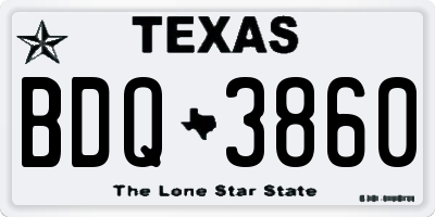 TX license plate BDQ3860