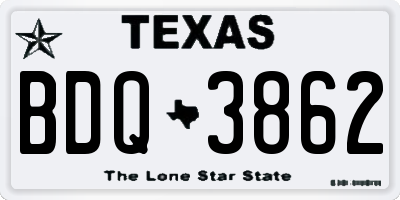 TX license plate BDQ3862