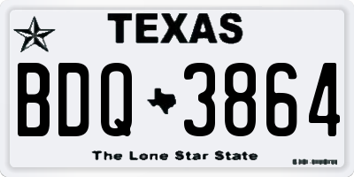 TX license plate BDQ3864