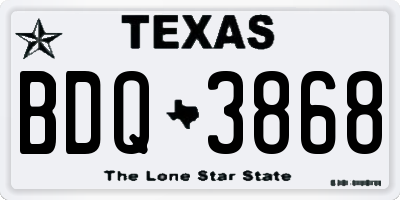 TX license plate BDQ3868