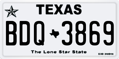 TX license plate BDQ3869