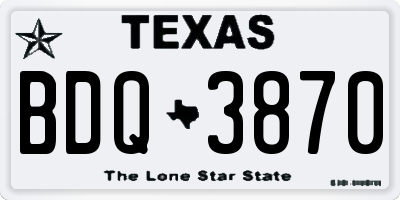 TX license plate BDQ3870