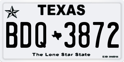 TX license plate BDQ3872