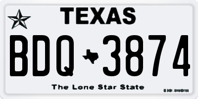 TX license plate BDQ3874