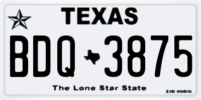 TX license plate BDQ3875