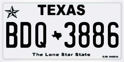 TX license plate BDQ3886