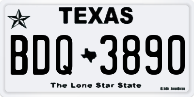 TX license plate BDQ3890