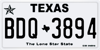 TX license plate BDQ3894