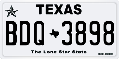 TX license plate BDQ3898