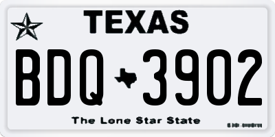 TX license plate BDQ3902