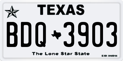 TX license plate BDQ3903