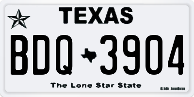TX license plate BDQ3904