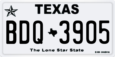 TX license plate BDQ3905