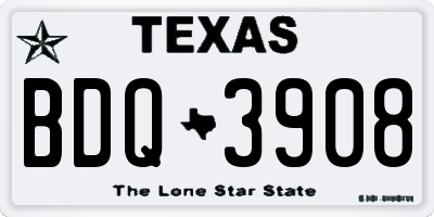 TX license plate BDQ3908