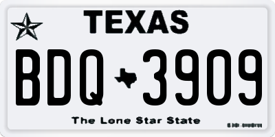 TX license plate BDQ3909