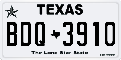 TX license plate BDQ3910