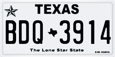 TX license plate BDQ3914