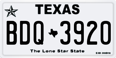 TX license plate BDQ3920