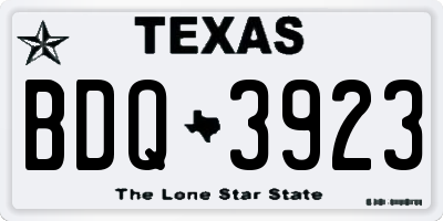 TX license plate BDQ3923