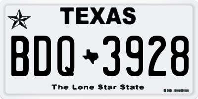 TX license plate BDQ3928