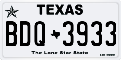TX license plate BDQ3933