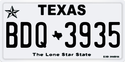 TX license plate BDQ3935