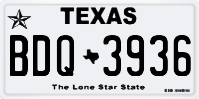 TX license plate BDQ3936