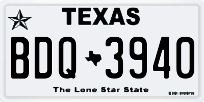 TX license plate BDQ3940