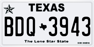 TX license plate BDQ3943