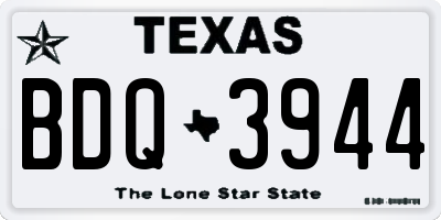TX license plate BDQ3944