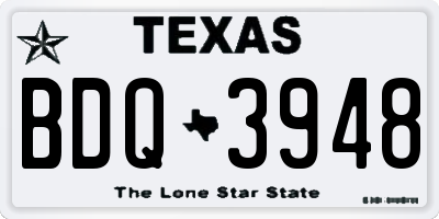 TX license plate BDQ3948