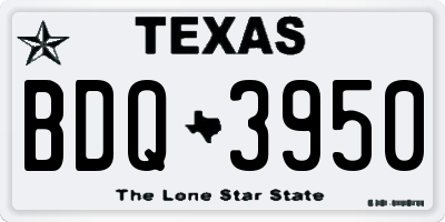 TX license plate BDQ3950