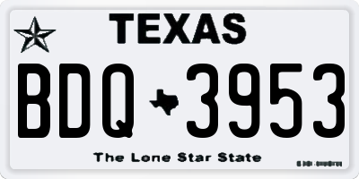 TX license plate BDQ3953