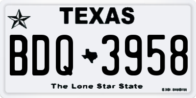 TX license plate BDQ3958