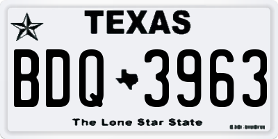 TX license plate BDQ3963